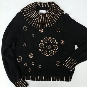 Vintage new years sweater gold studs L 1970,s